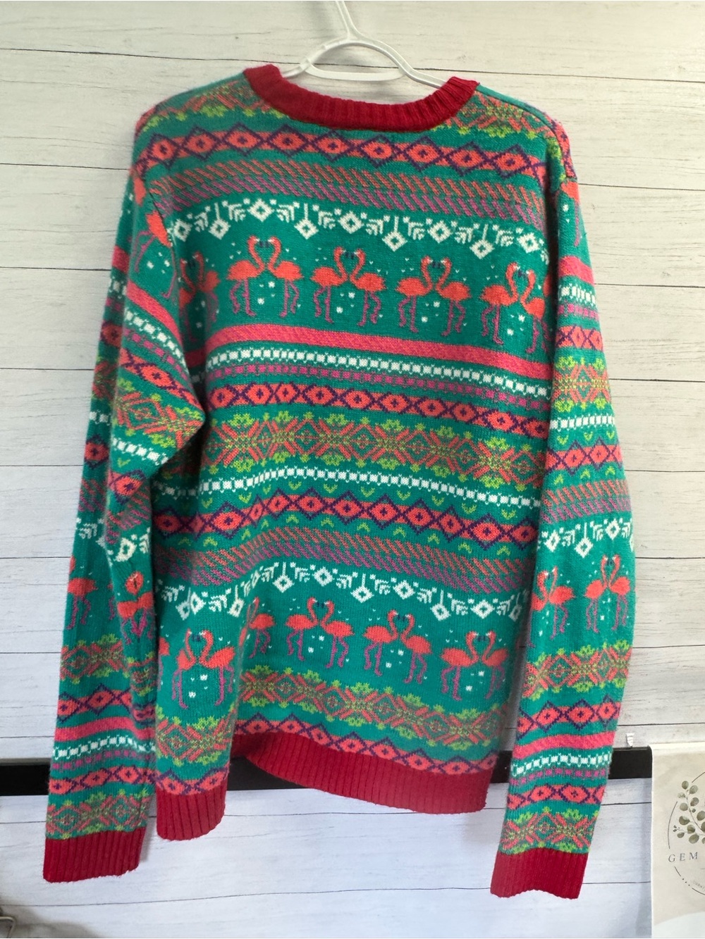 Blizzard Bay XL Flamingo Santa Ugly Christmas Sweater Tropical Holiday Coastal - Picture 11 of 11